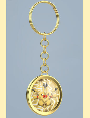 Shiny Yellow Keychain Feat. The Pikachu Twins